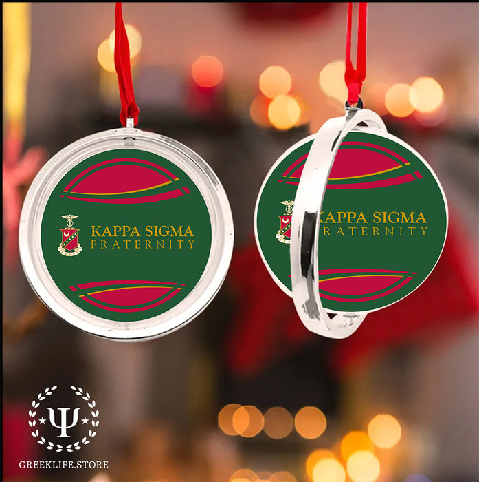 Kappa Sigma Christmas Reversible Flat Round Ornament