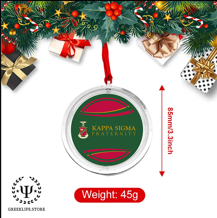Kappa Sigma Christmas Reversible Flat Round Ornament