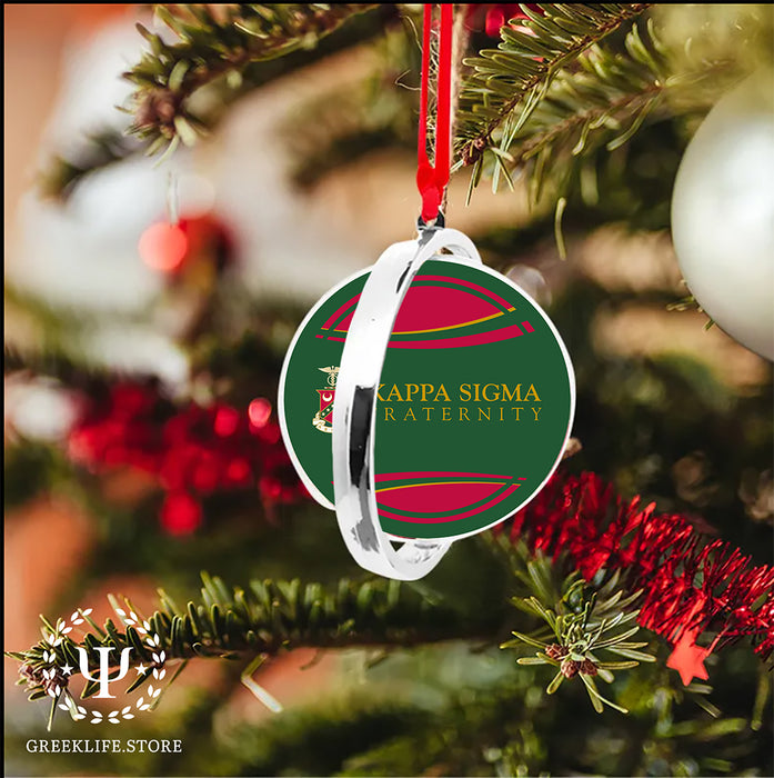 Kappa Sigma Christmas Reversible Flat Round Ornament