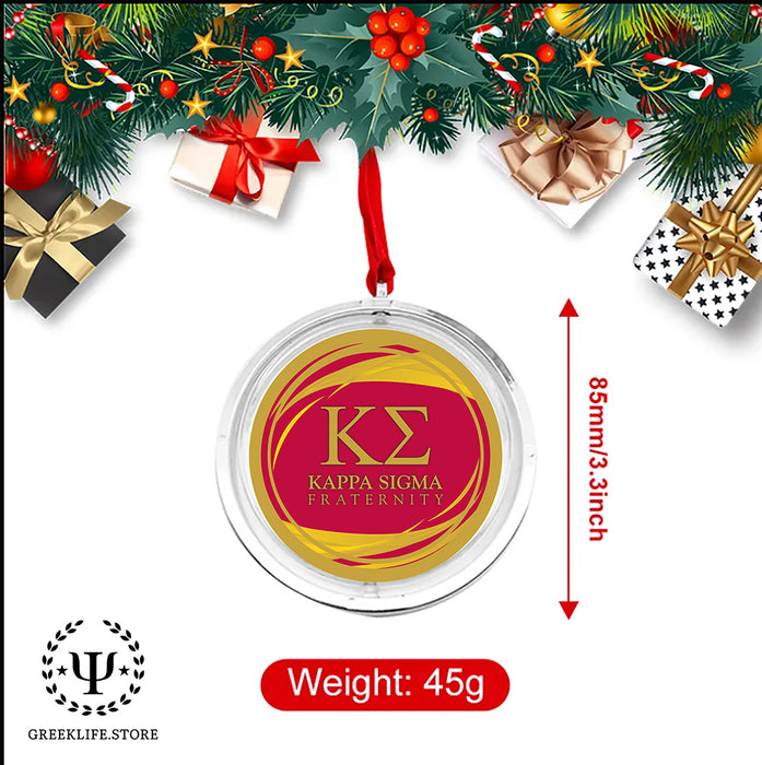 Kappa Sigma Christmas Reversible Flat Round Ornament
