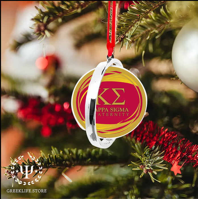Kappa Sigma Christmas Reversible Flat Round Ornament