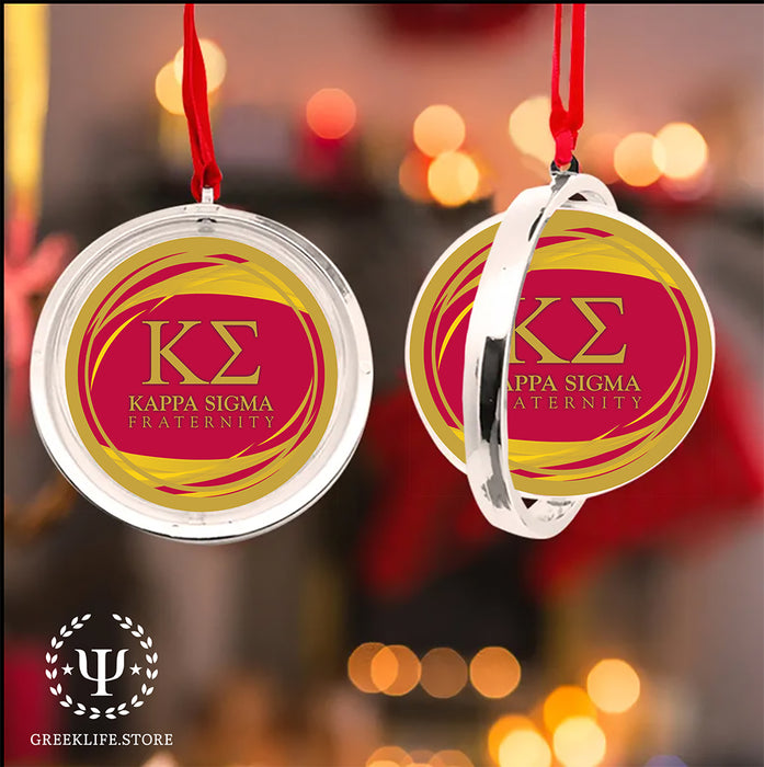 Kappa Sigma Christmas Reversible Flat Round Ornament