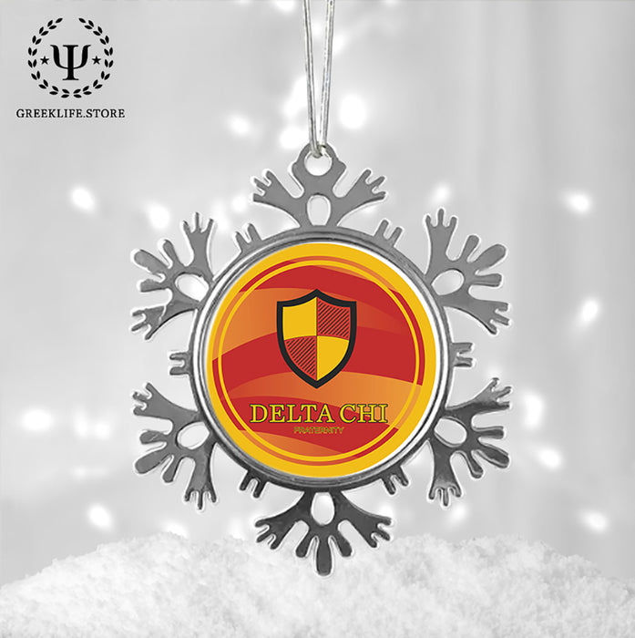 Delta Chi Christmas Ornament - Snowflake Metal
