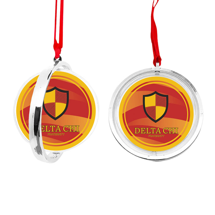 Delta Chi Christmas Reversible Flat Round Ornament