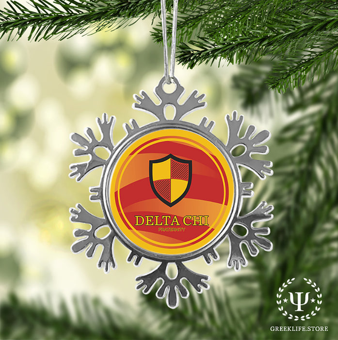 Delta Chi Christmas Ornament - Snowflake Metal
