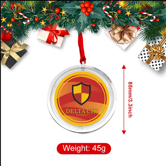 Delta Chi Christmas Reversible Flat Round Ornament