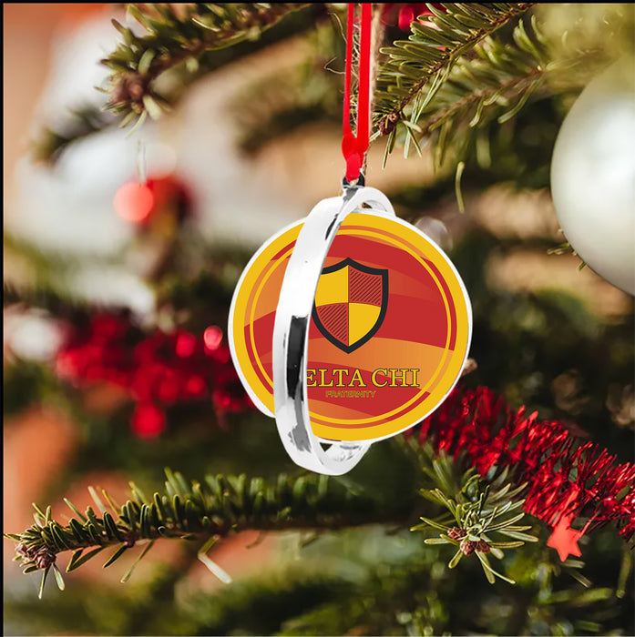 Delta Chi Christmas Reversible Flat Round Ornament