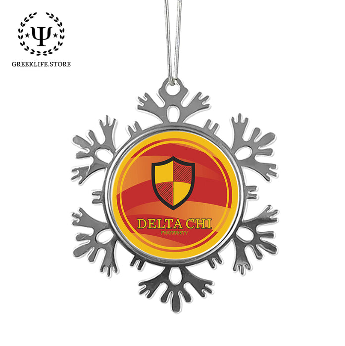 Delta Chi Christmas Ornament - Snowflake Metal