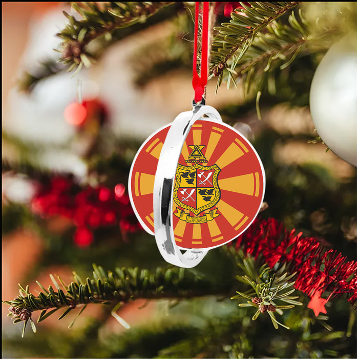 Delta Chi Christmas Reversible Flat Round Ornament