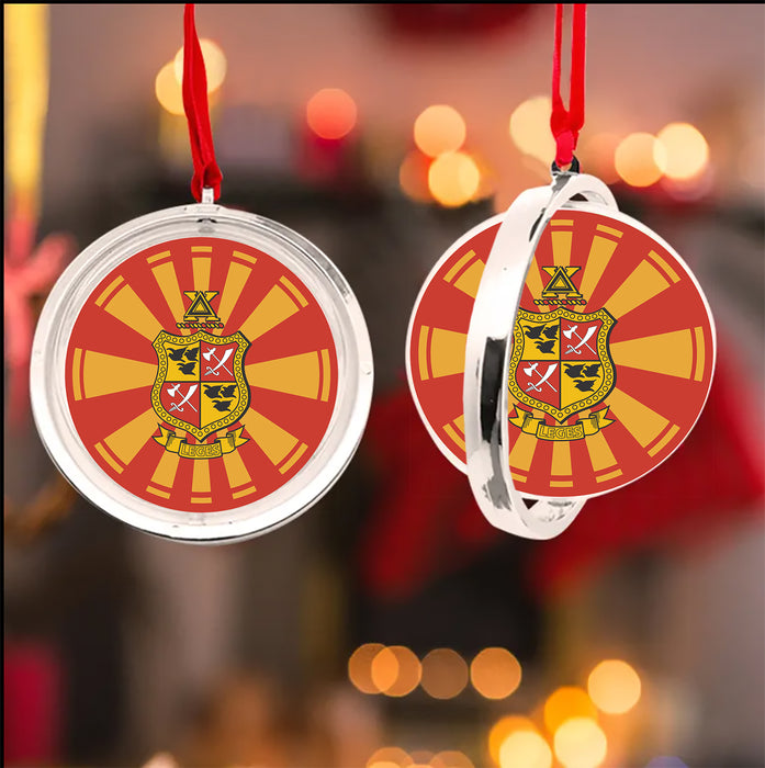 Delta Chi Christmas Reversible Flat Round Ornament