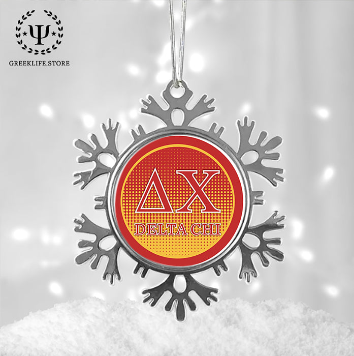 Delta Chi Christmas Ornament - Snowflake Metal