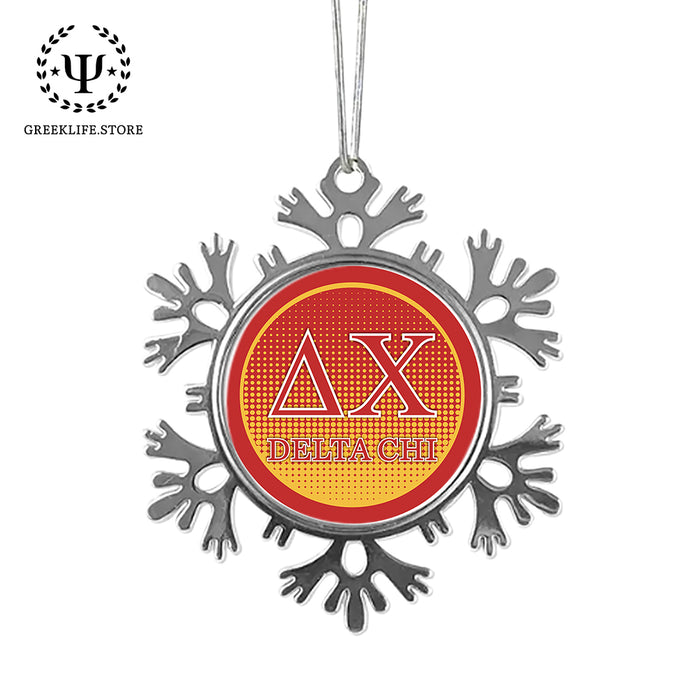 Delta Chi Christmas Ornament - Snowflake Metal