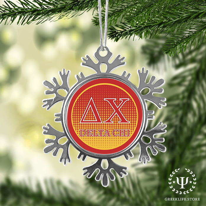 Delta Chi Christmas Ornament - Snowflake Metal