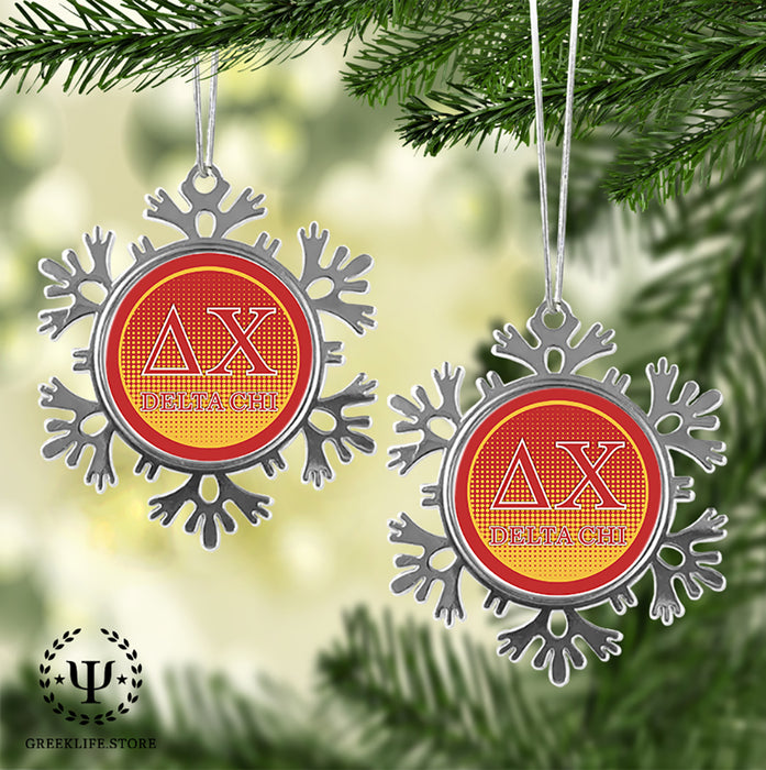 Delta Chi Christmas Ornament - Snowflake Metal