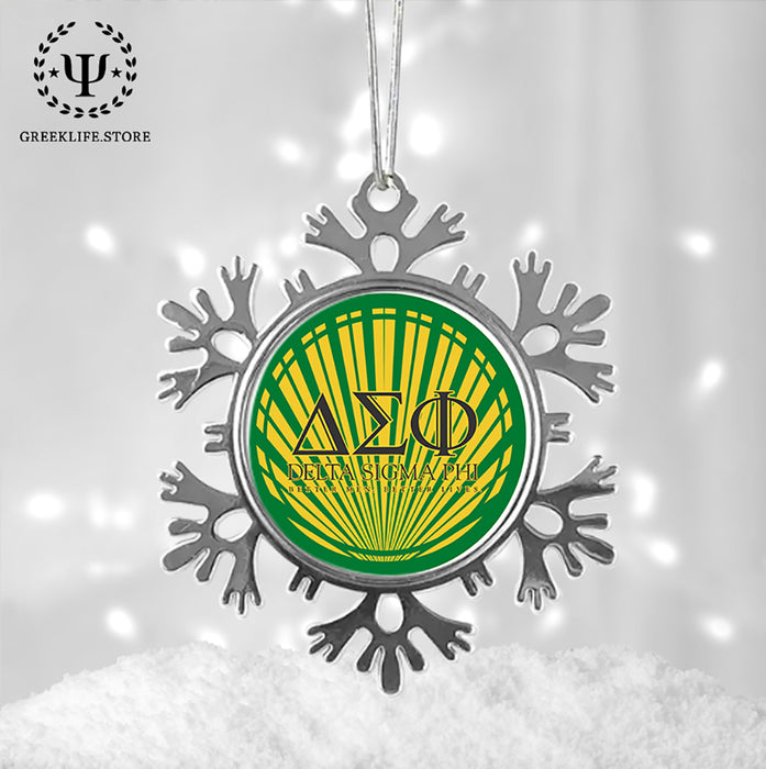 Delta Sigma Phi Christmas Ornament - Snowflake Metal