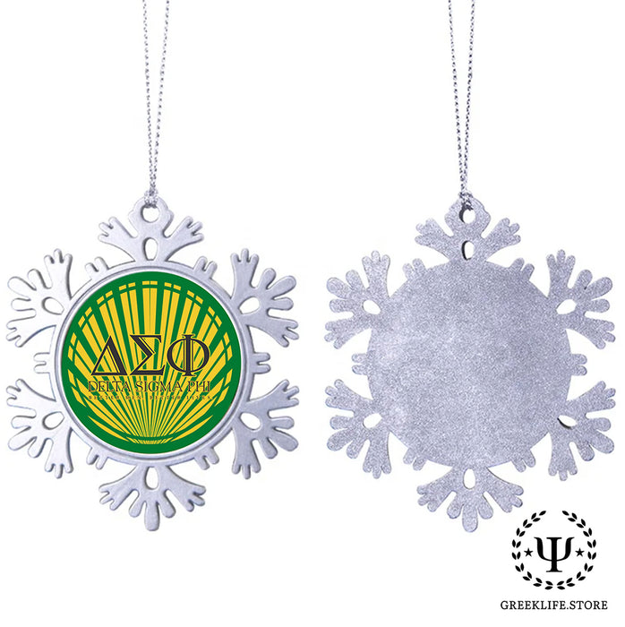 Delta Sigma Phi Christmas Ornament - Snowflake Metal