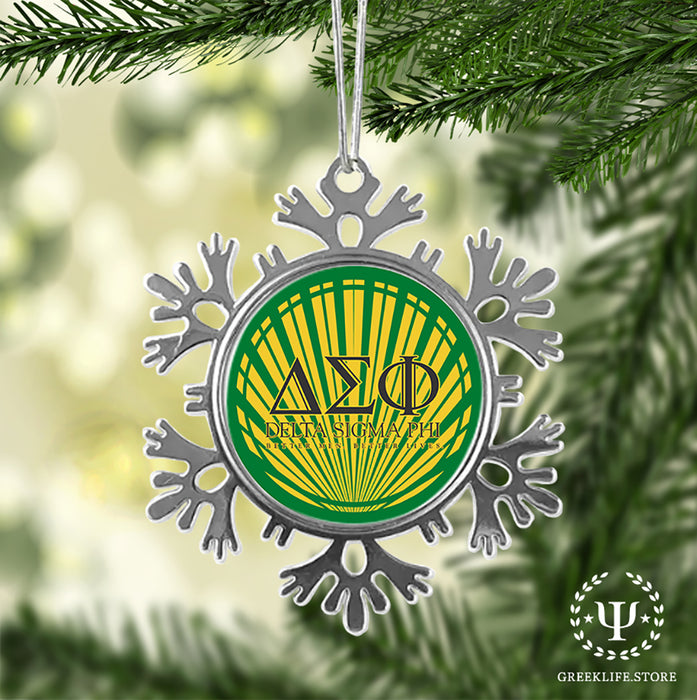 Delta Sigma Phi Christmas Ornament - Snowflake Metal