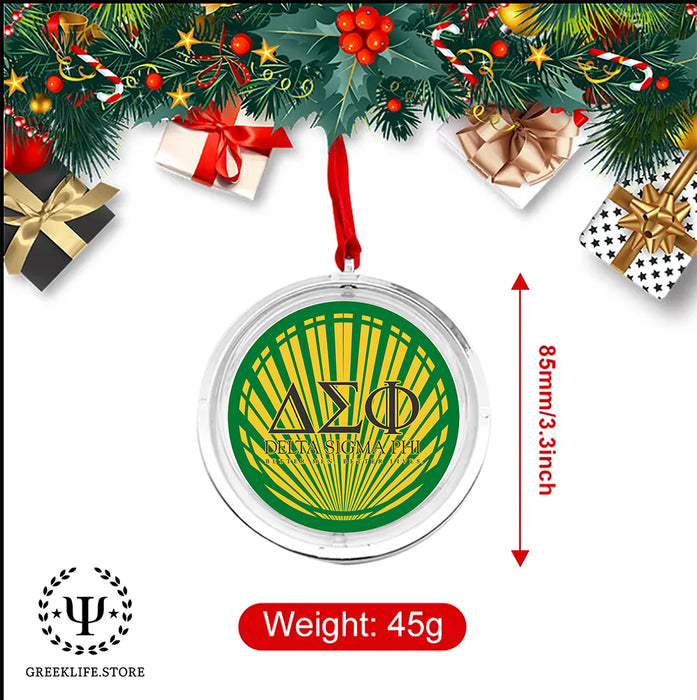 Delta Sigma Phi Christmas Reversible Flat Round Ornament