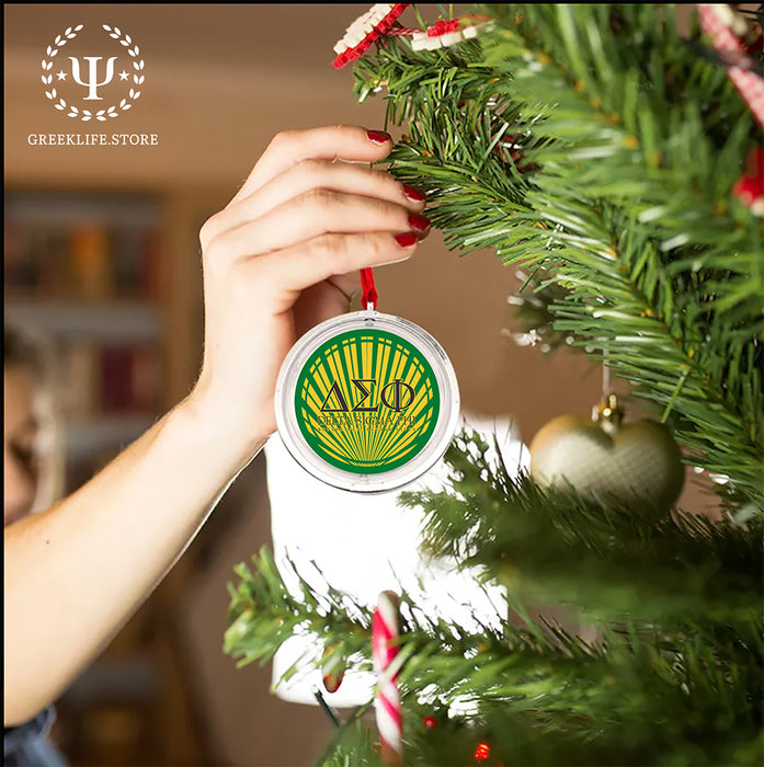 Delta Sigma Phi Christmas Reversible Flat Round Ornament