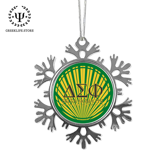 Delta Sigma Phi Christmas Ornament - Snowflake Metal