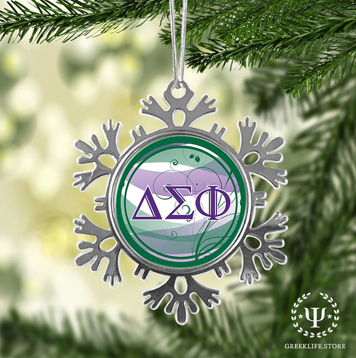 Delta Sigma Phi Christmas Ornament - Snowflake Metal