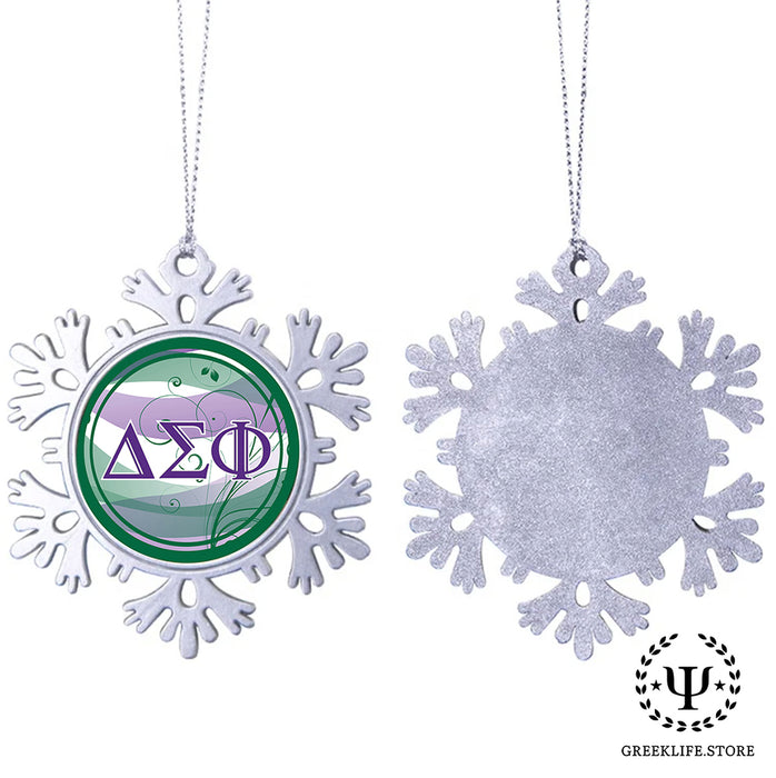 Delta Sigma Phi Christmas Ornament - Snowflake Metal