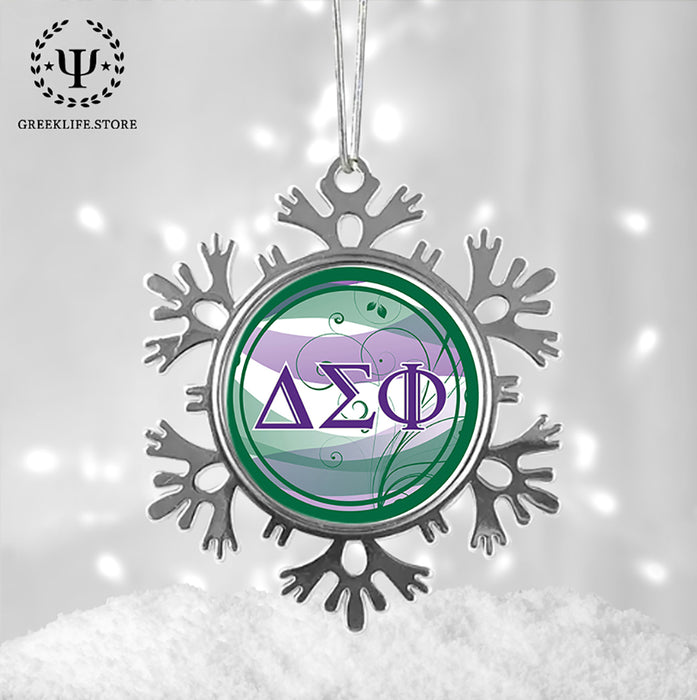 Delta Sigma Phi Christmas Ornament - Snowflake Metal