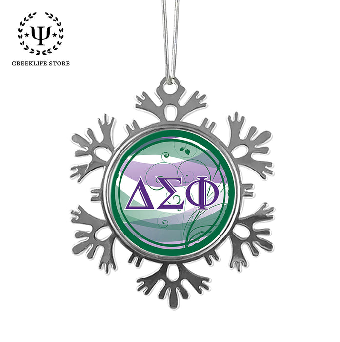 Delta Sigma Phi Christmas Ornament - Snowflake Metal