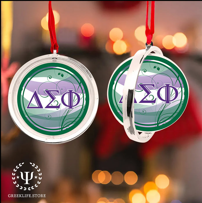 Delta Sigma Phi Christmas Reversible Flat Round Ornament