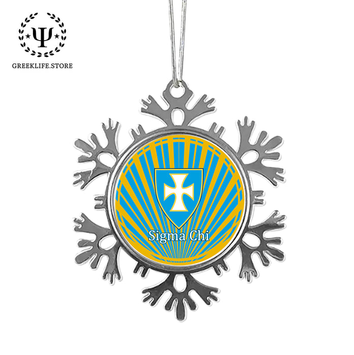 Sigma Chi Christmas Ornament - Snowflake Metal
