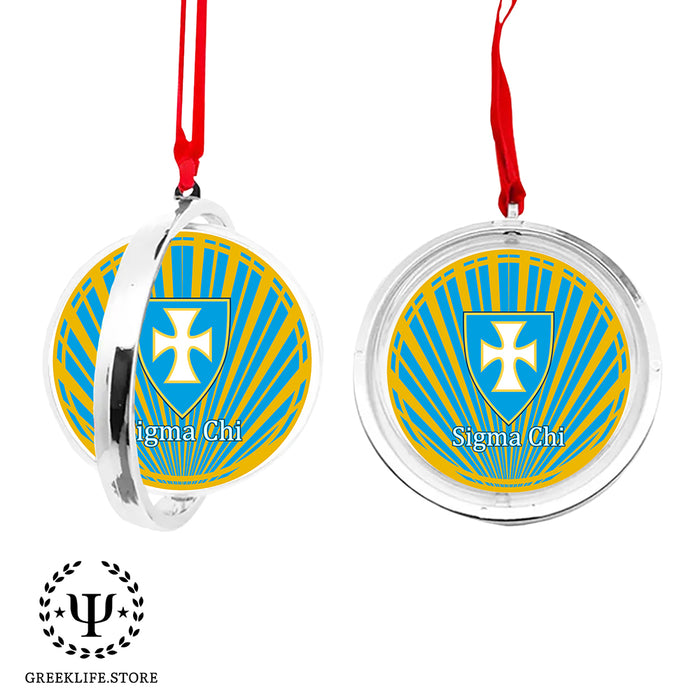 Sigma Chi Christmas Reversible Flat Round Ornament