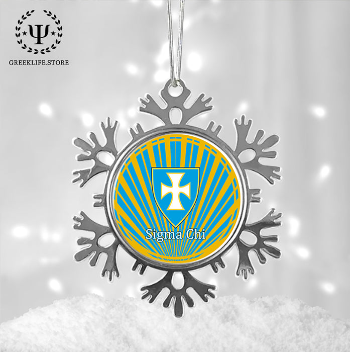 Sigma Chi Christmas Ornament - Snowflake Metal