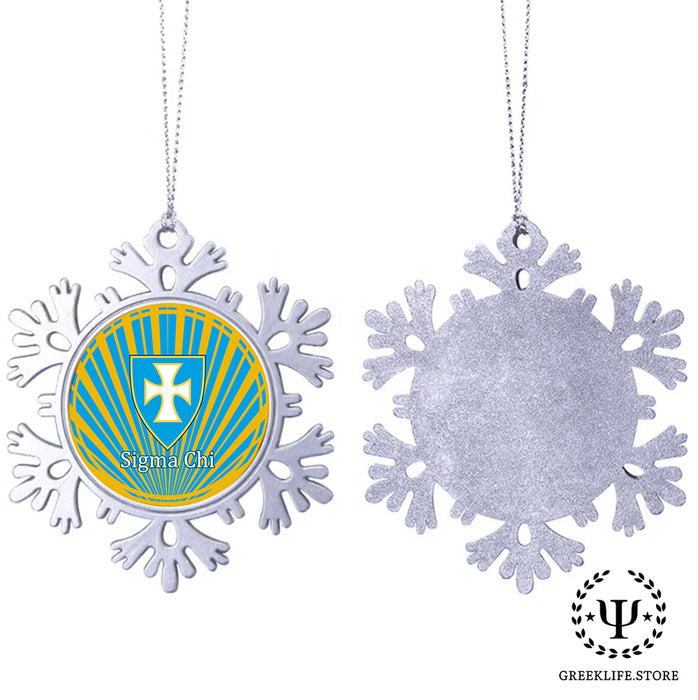 Sigma Chi Christmas Ornament - Snowflake Metal