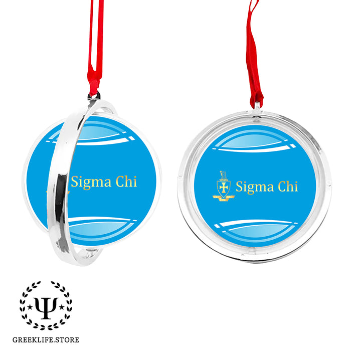 Sigma Chi Christmas Reversible Flat Round Ornament