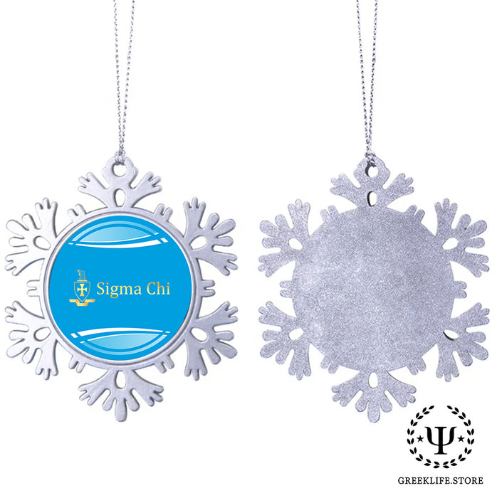 Sigma Chi Christmas Ornament - Snowflake Metal