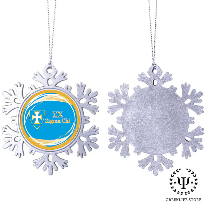 Sigma Chi Christmas Ornament - Snowflake Metal