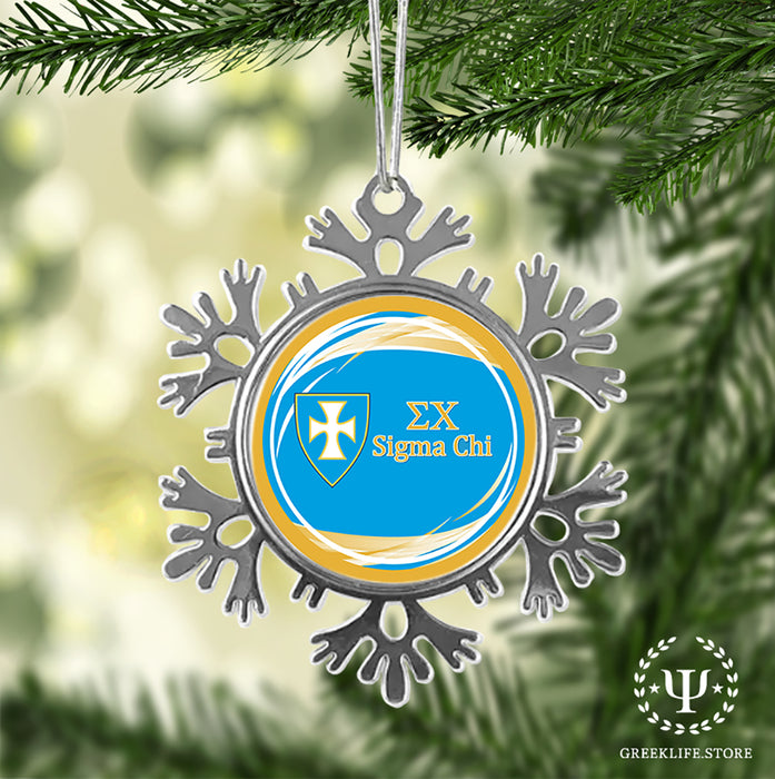 Sigma Chi Christmas Ornament - Snowflake Metal