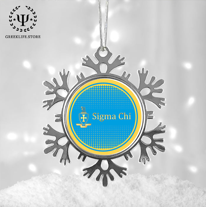 Sigma Chi Christmas Ornament - Snowflake Metal