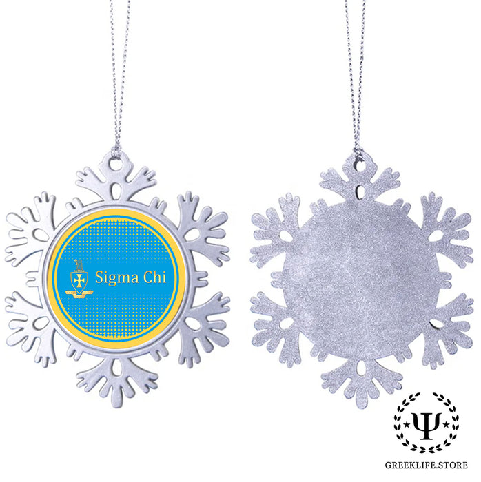 Sigma Chi Christmas Ornament - Snowflake Metal