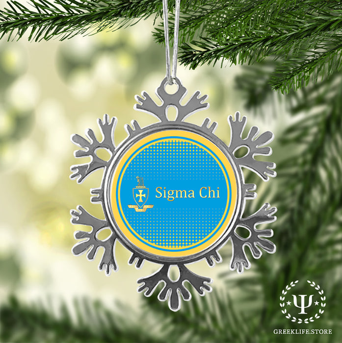 Sigma Chi Christmas Ornament - Snowflake Metal