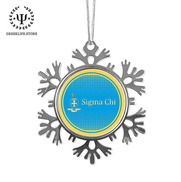 Sigma Chi Christmas Ornament - Snowflake Metal