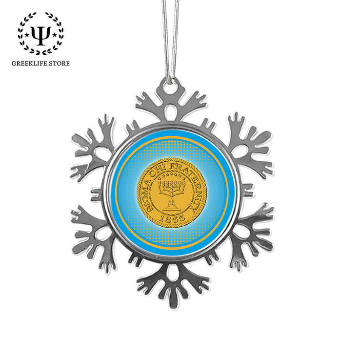 Sigma Chi Christmas Ornament - Snowflake Metal