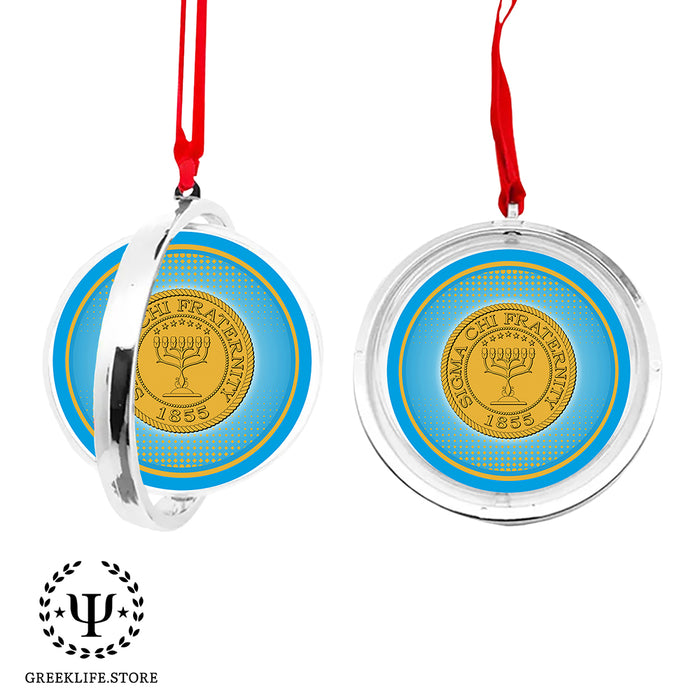 Sigma Chi Christmas Reversible Flat Round Ornament