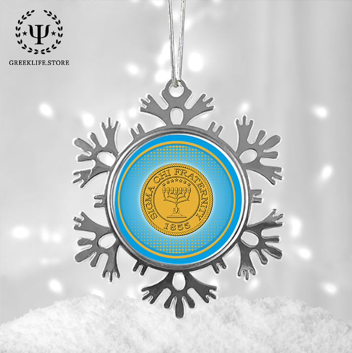 Sigma Chi Christmas Ornament - Snowflake Metal