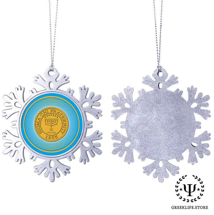 Sigma Chi Christmas Ornament - Snowflake Metal