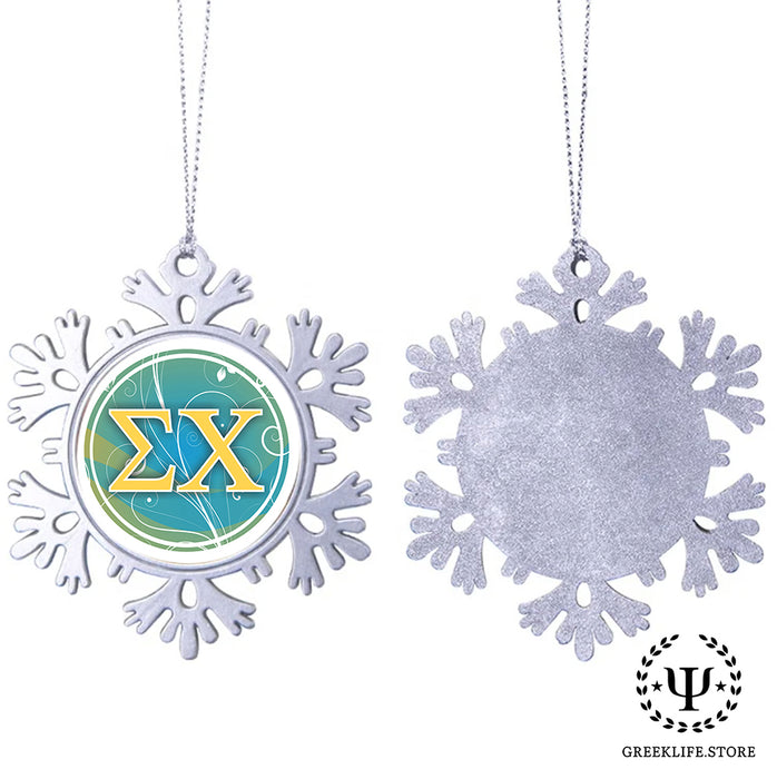 Sigma Chi Christmas Ornament - Snowflake Metal