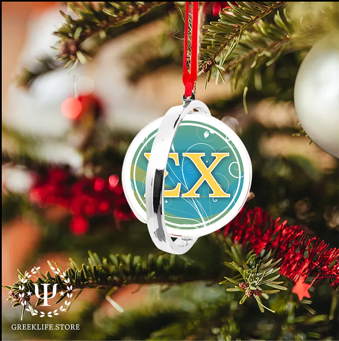 Sigma Chi Christmas Reversible Flat Round Ornament