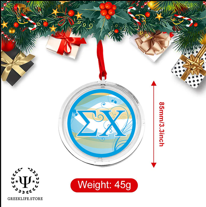 Sigma Chi Christmas Reversible Flat Round Ornament