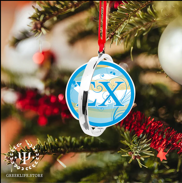 Sigma Chi Christmas Reversible Flat Round Ornament