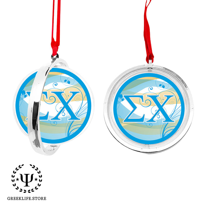 Sigma Chi Christmas Reversible Flat Round Ornament